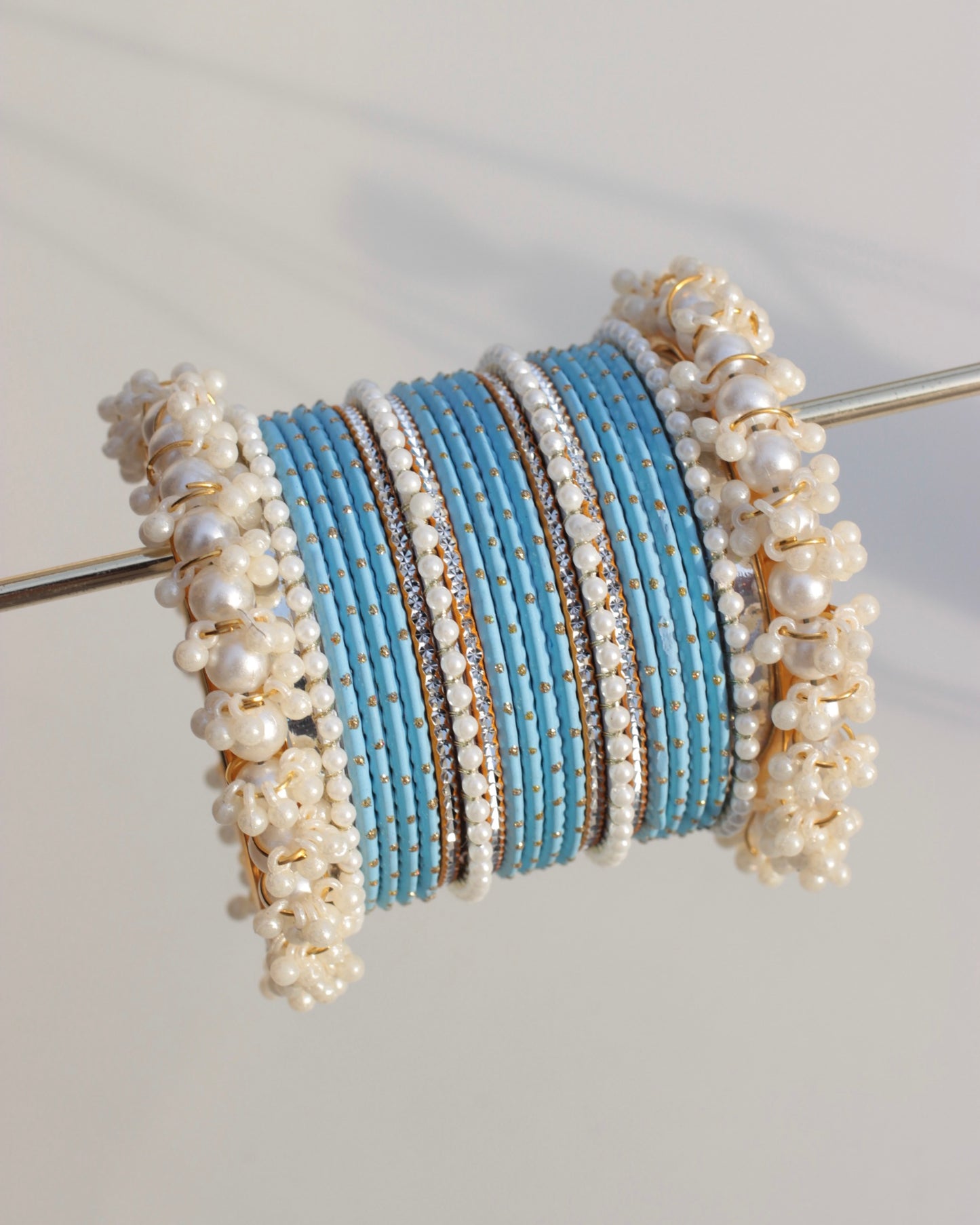 Dotted Noor-e-Moti-- Sky Blue