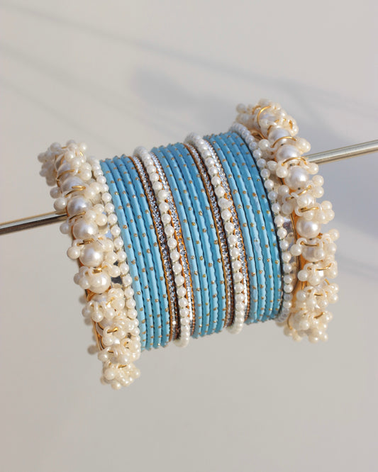 Dotted Noor-e-Moti-- Sky Blue