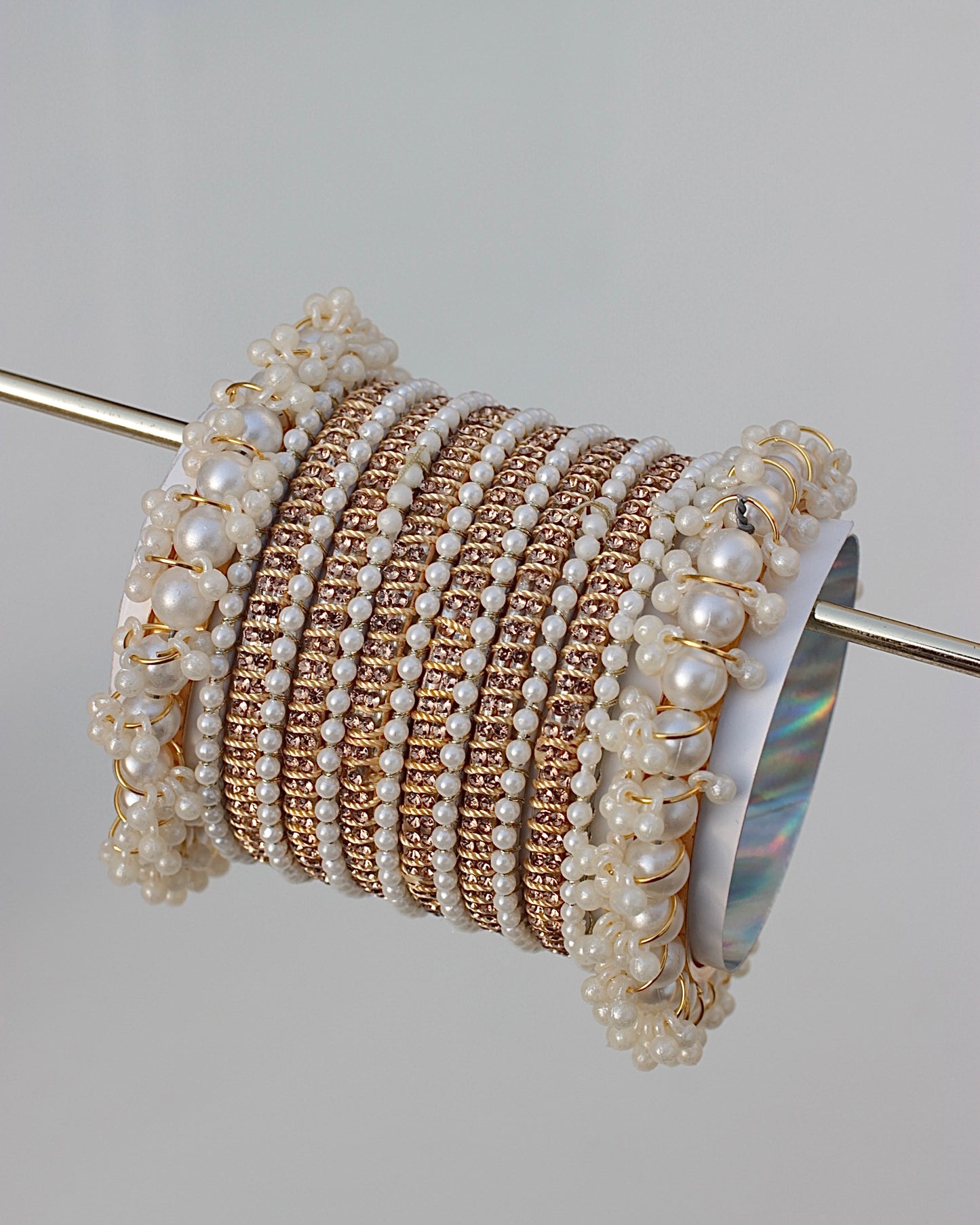 Lailaa Luxe Bangle Set-Golden White