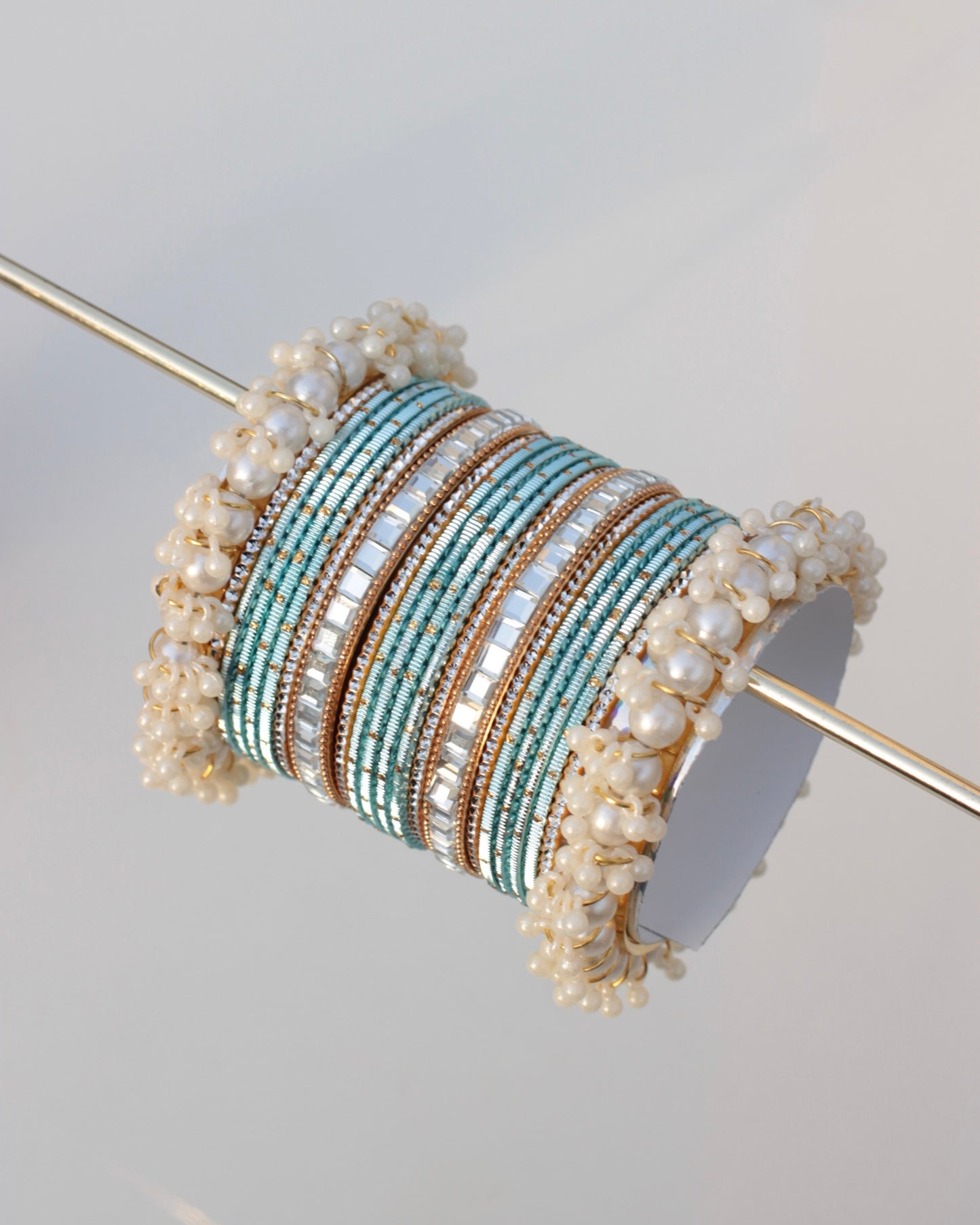 Glowcore Bangle Set-Blue Golden