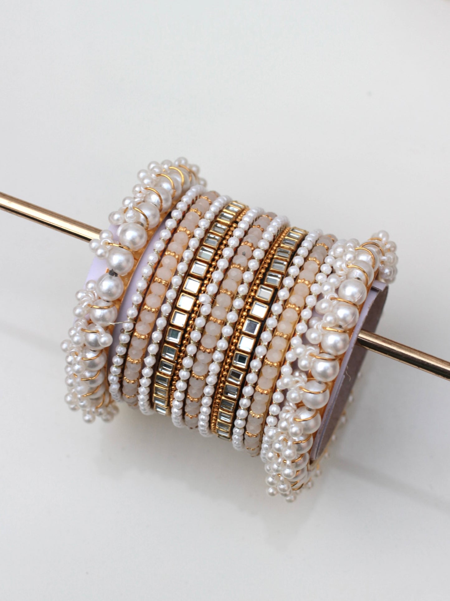 Celeste Pearlé Bangle Set-2-Offwhite