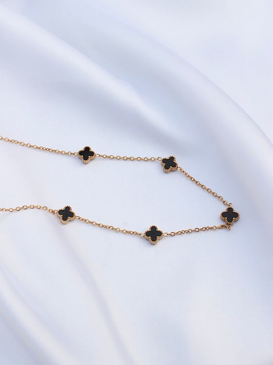 JNecklace (24K Gold Plated)-AntiTarnish/HypoAllergic -388 Black