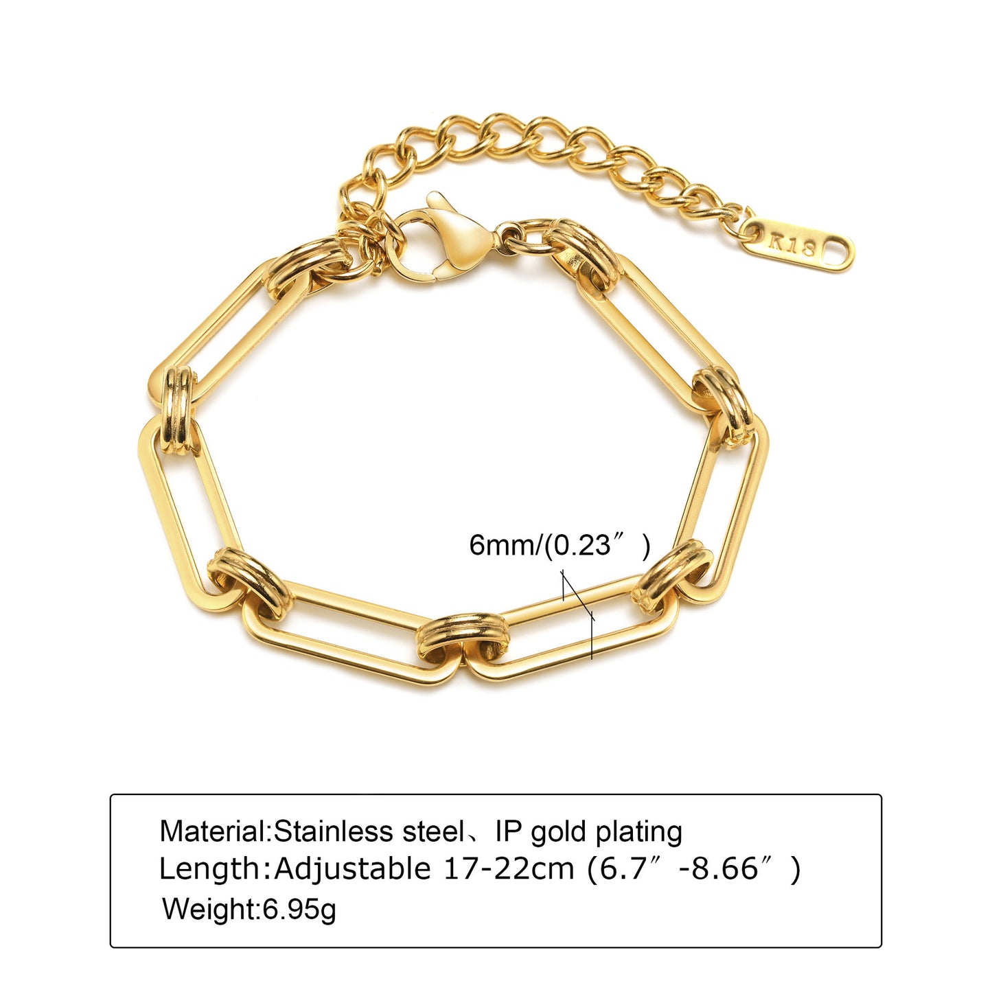 JBracelet (Stainless Steel) 24K Gold plated Anti Tarnish Everyday wear Bracelet