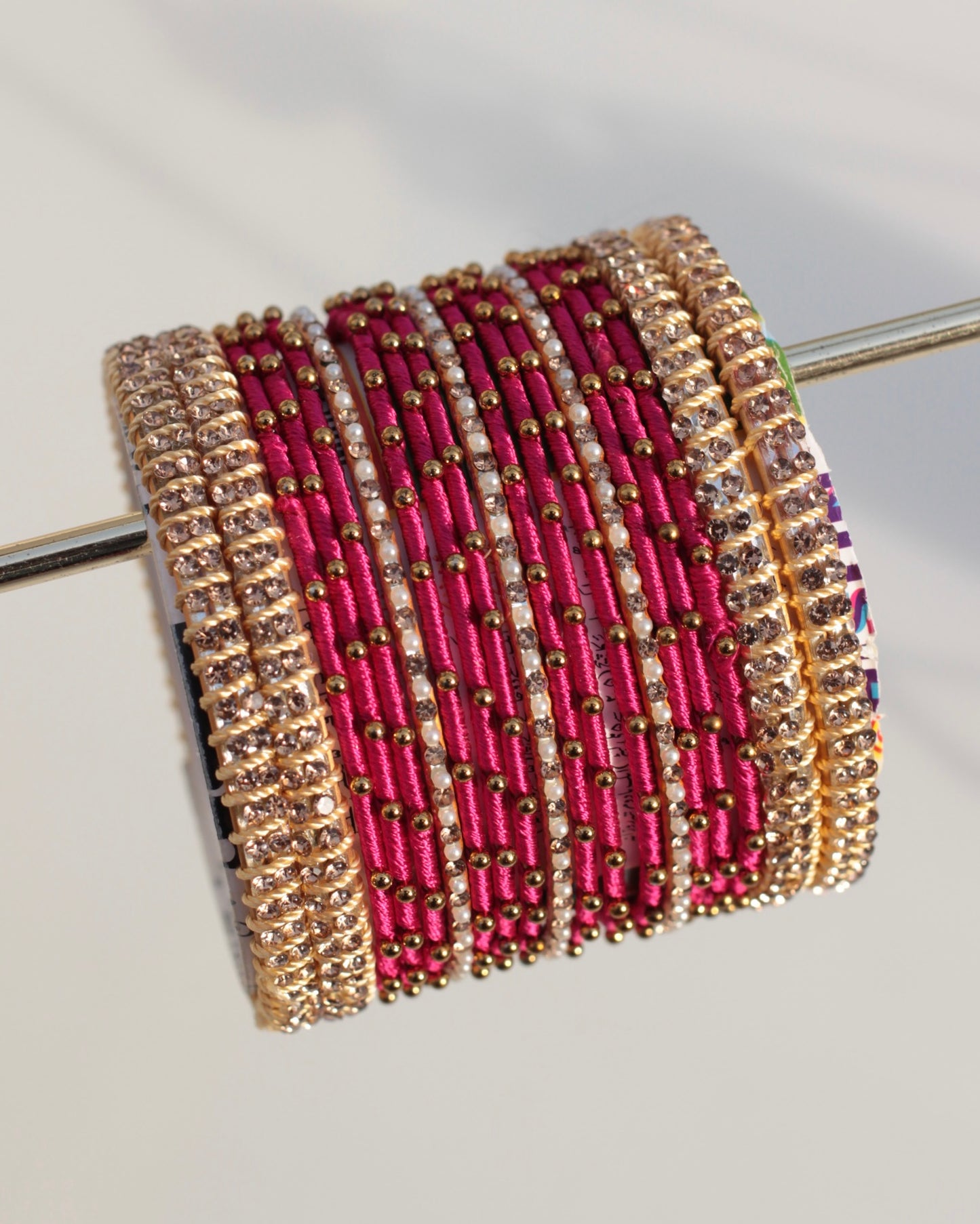 Aura Bangle Set-Shocking Pink