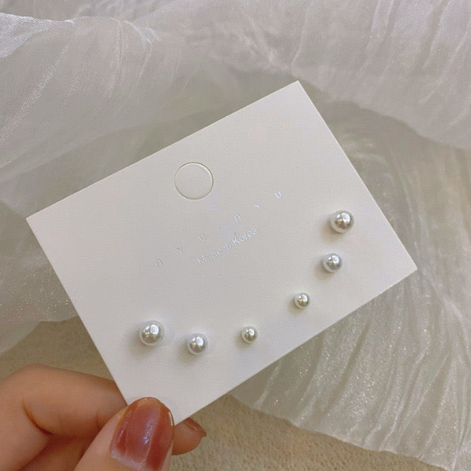 JStudsPack daily wear studs pack- smallest pearls for multiple piercings -498-CL-OM