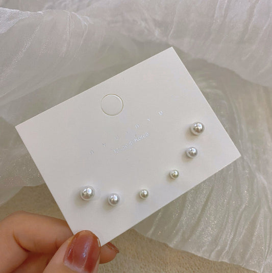 JStudsPack daily wear studs pack- smallest pearls for multiple piercings  -247-CL-OM
