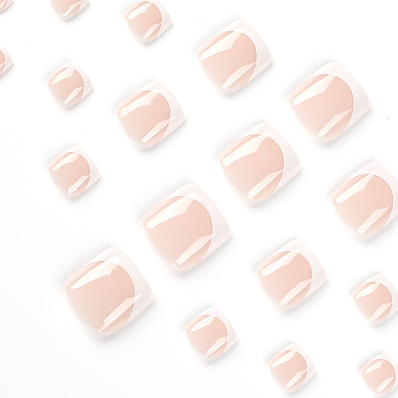 Nails-2208-Toe French nails- Free 4 pc nail kit included