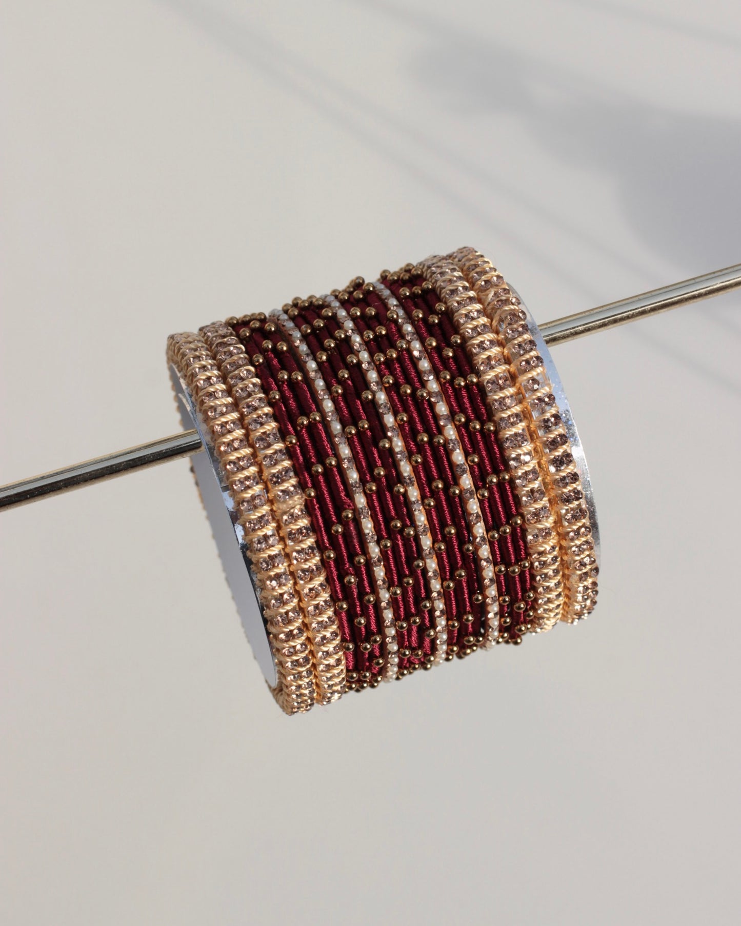 Aura Bangle Set-Mehroon