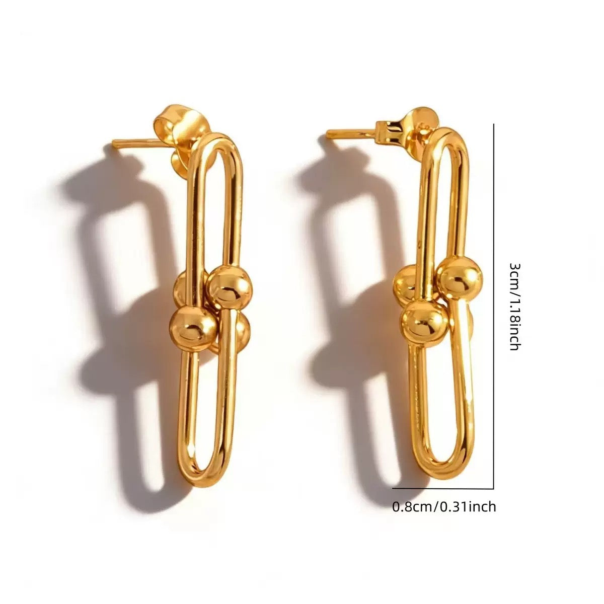 Serene Gold Stud Earrings (N247)
