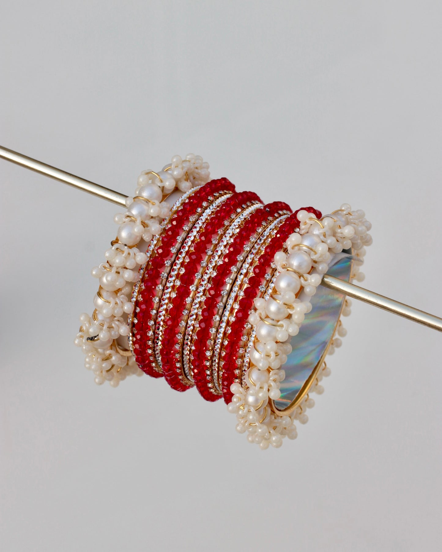 Naqsh-e-Sitara Bangle Set-Red