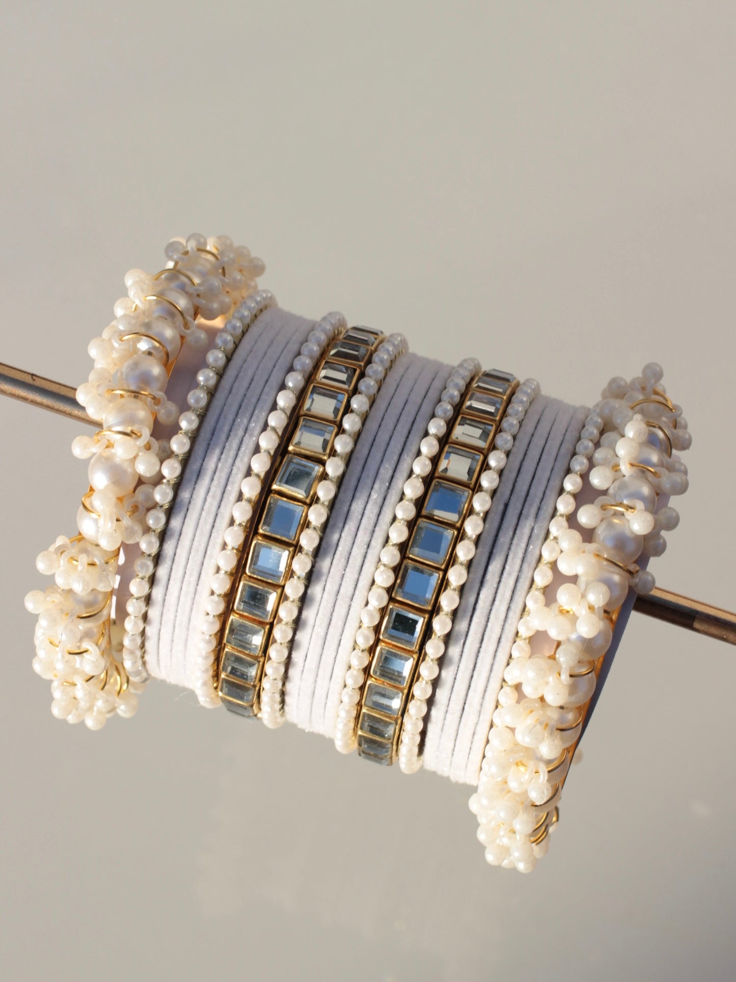 Kundan Majesty Bangle Set-1-white