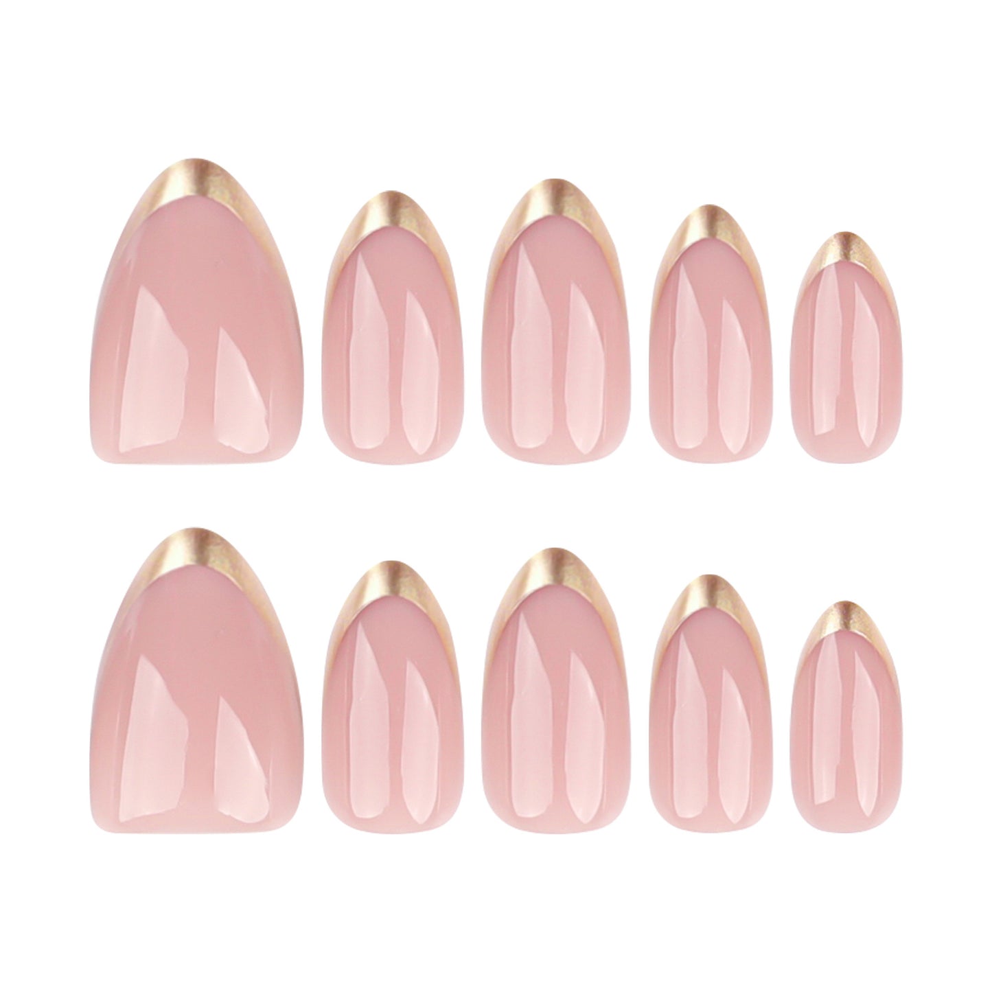 Nails-3719-Medium Length Almond nails- Free 4 pc nail kit included