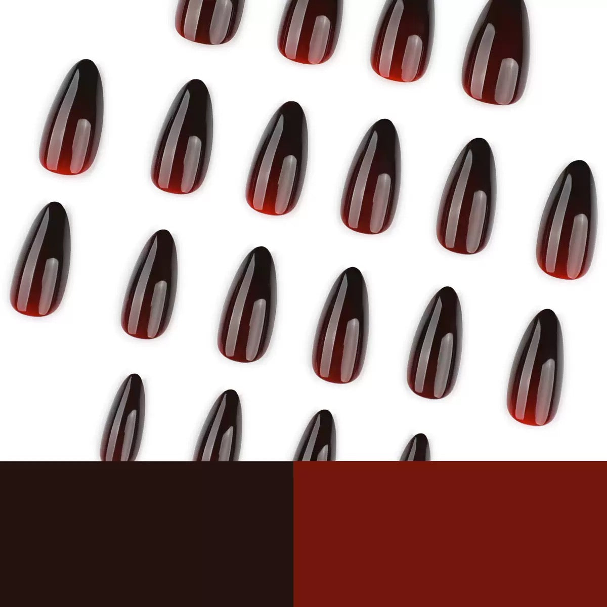 Nails-4100- Dark wine nails- Free 24 -pc Sticker Sheet included