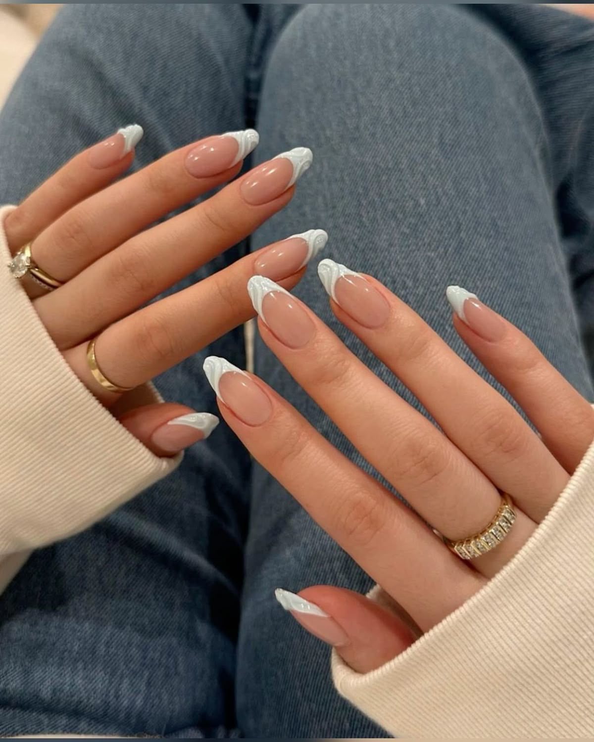 Nails-04-3D French Style Lined Nails