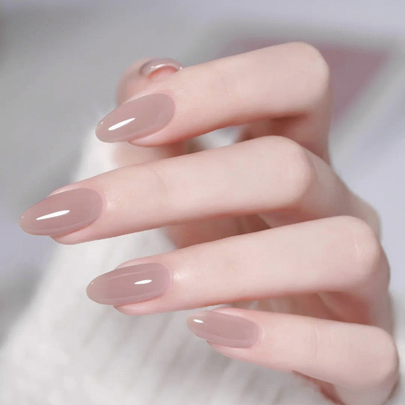 Nails-049-Medium Length Almond nails- Thin nails for natural fit- Free 4 pc nail kit included
