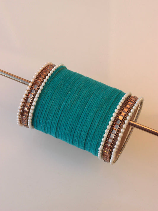 Velvet Empress Bangle Set-8- Sea Blue