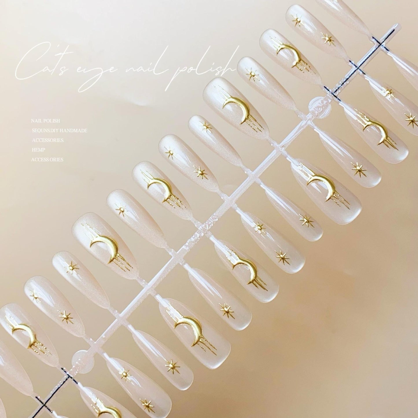 3D handmade cat-eye glitter Nails-160- FREE Nail-kit included with this Nails pack-CL