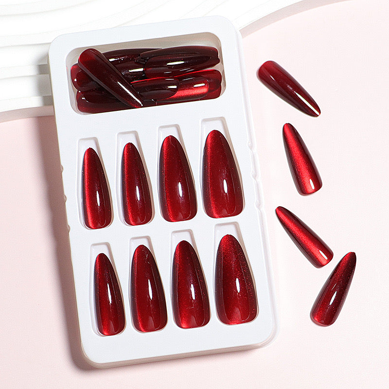 Long Cat-eye Nails-1885- Free 4 pc nail kit included