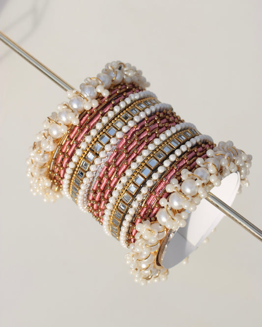 Zariah Premium Bangle Set-Pink