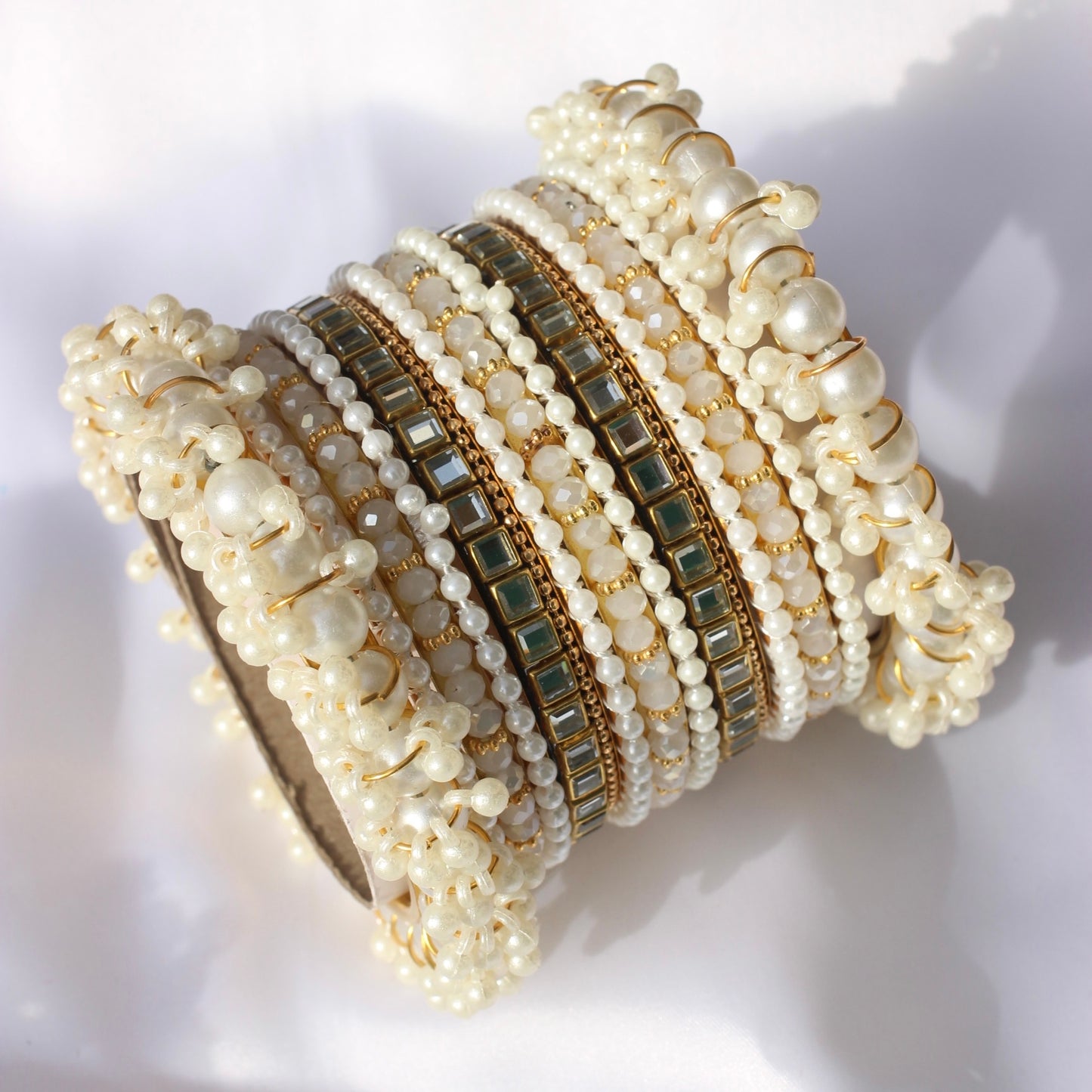 Celeste Pearlé Bangle Set-2-Offwhite