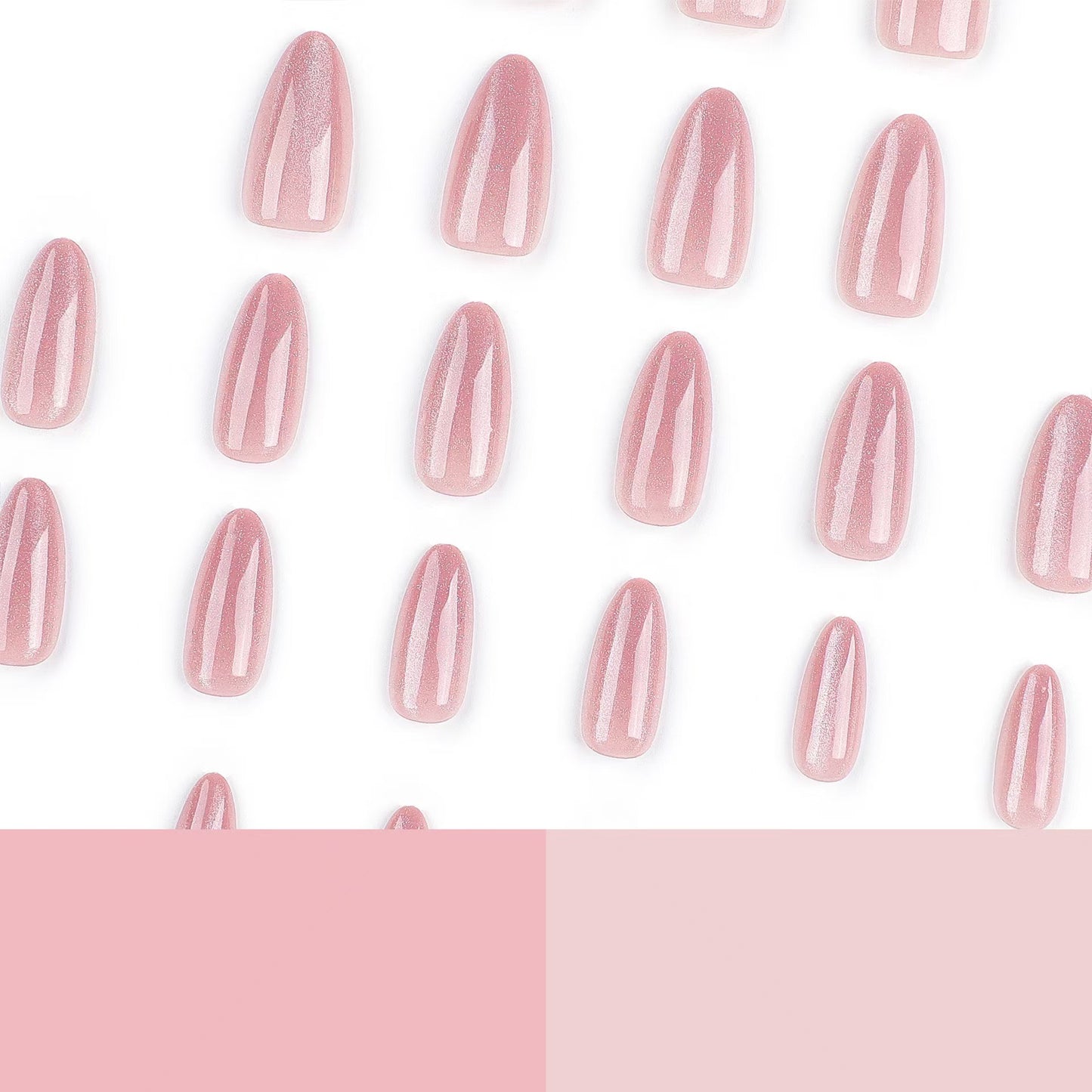 Handmade cateye + glitter Nails -802- FREE Nail-kit included with this Nails pack