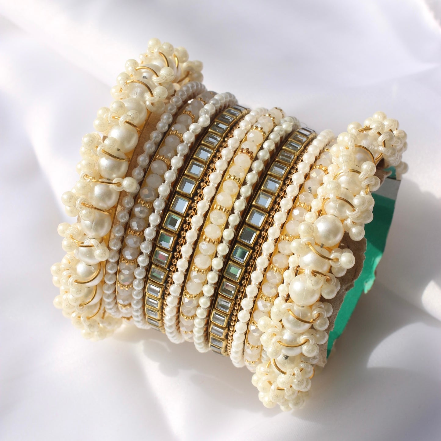 Celeste Pearlé Bangle Set-2-Offwhite