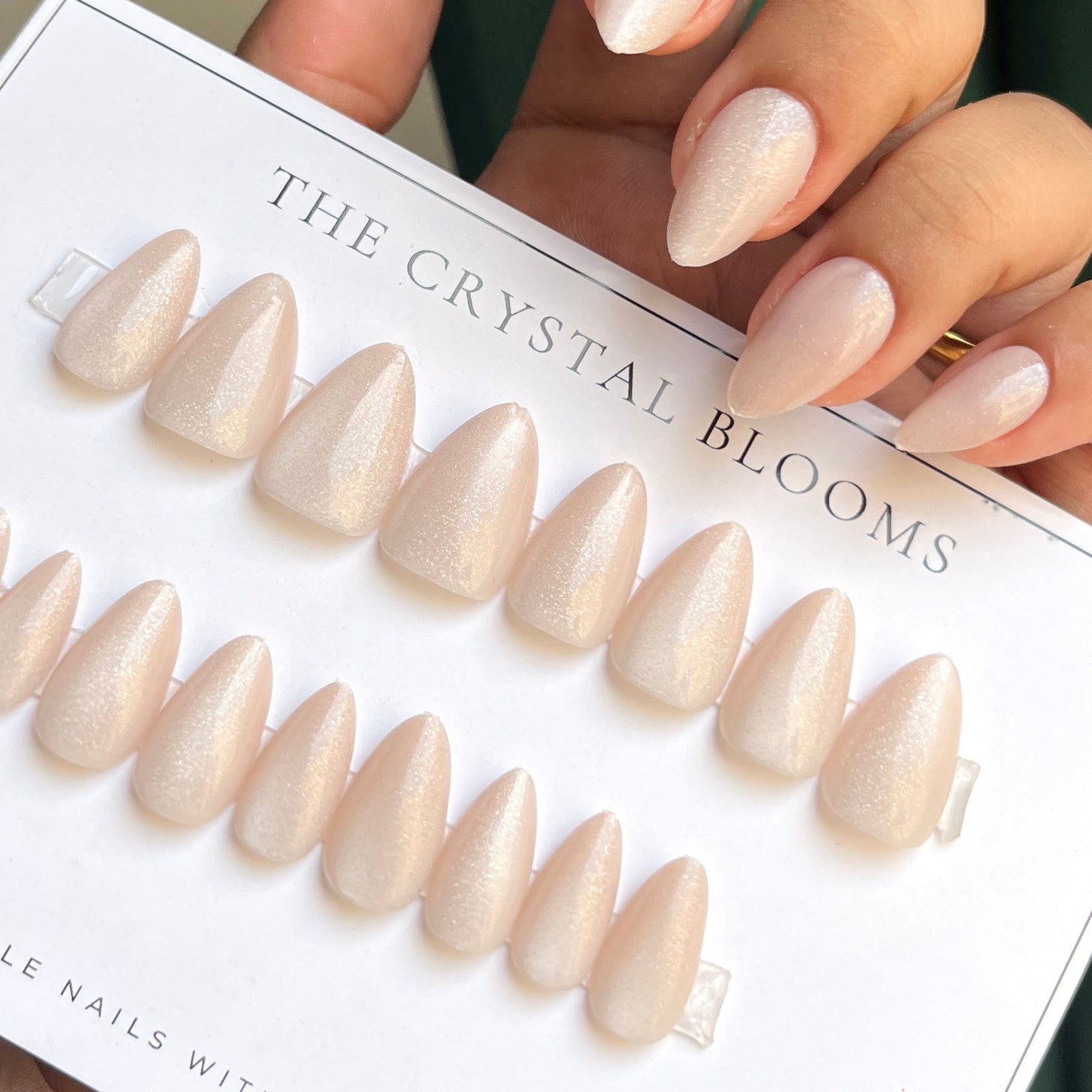 3D Handmade Cat-eye Pink + Shimmer Nails - 1886-Free 24 pc Sticker Sheet included