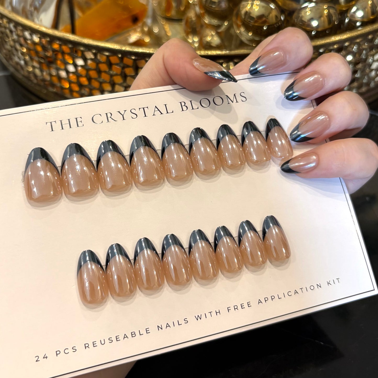 Nails-HF 06S Almond nails- Free 24pc Sticker Sheet included