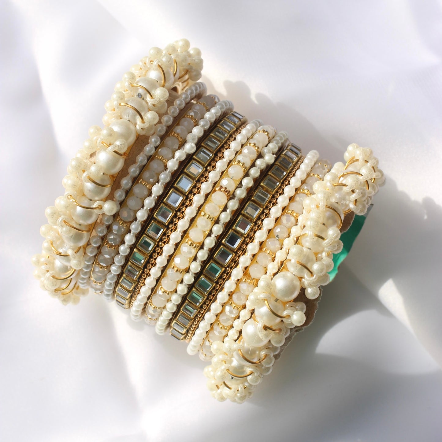 Celeste Pearlé Bangle Set-2-Offwhite