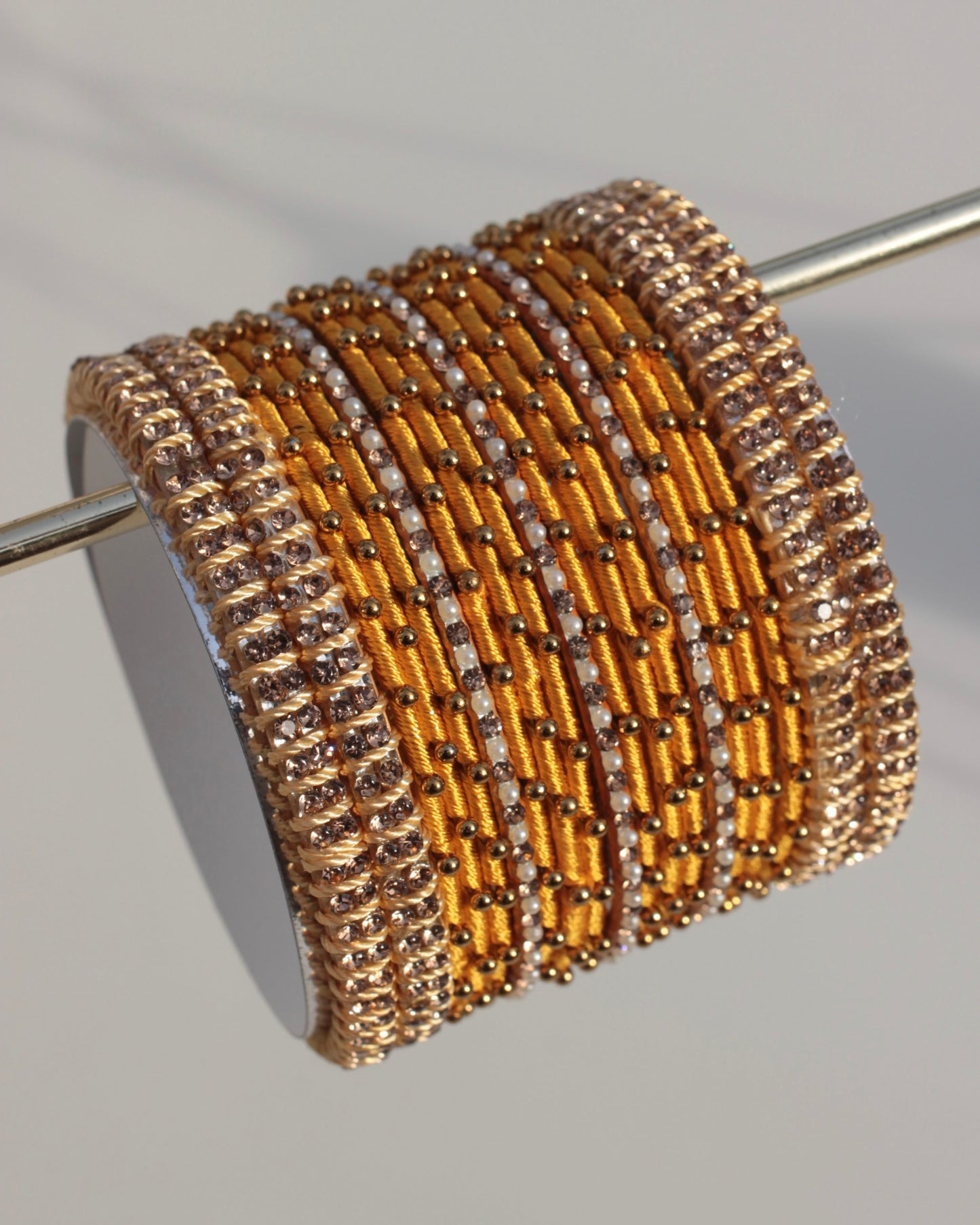 Aura Bangle Set-Mustard