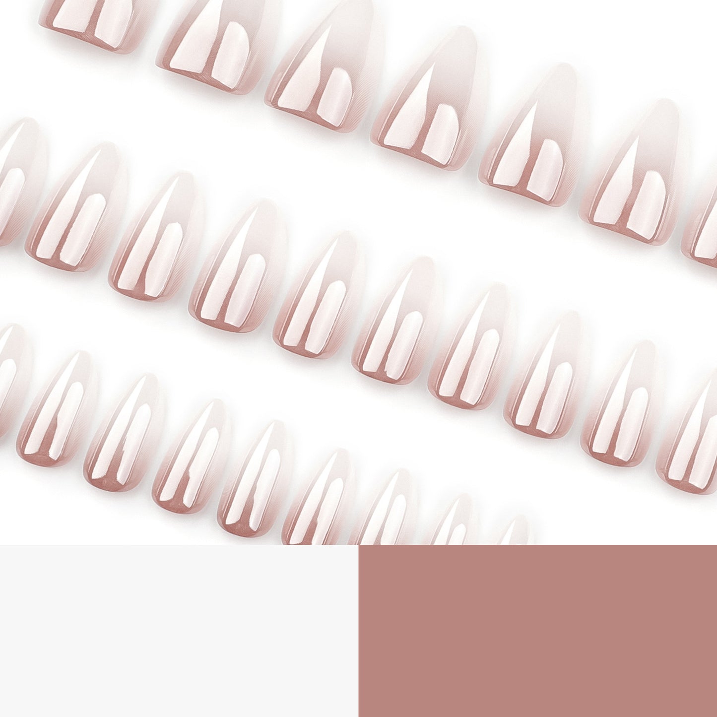 Viral Glazed Ombre Nails (30 nails in one pack) -3495-Medium Length Almond nails- Free 4 pc nail kit included