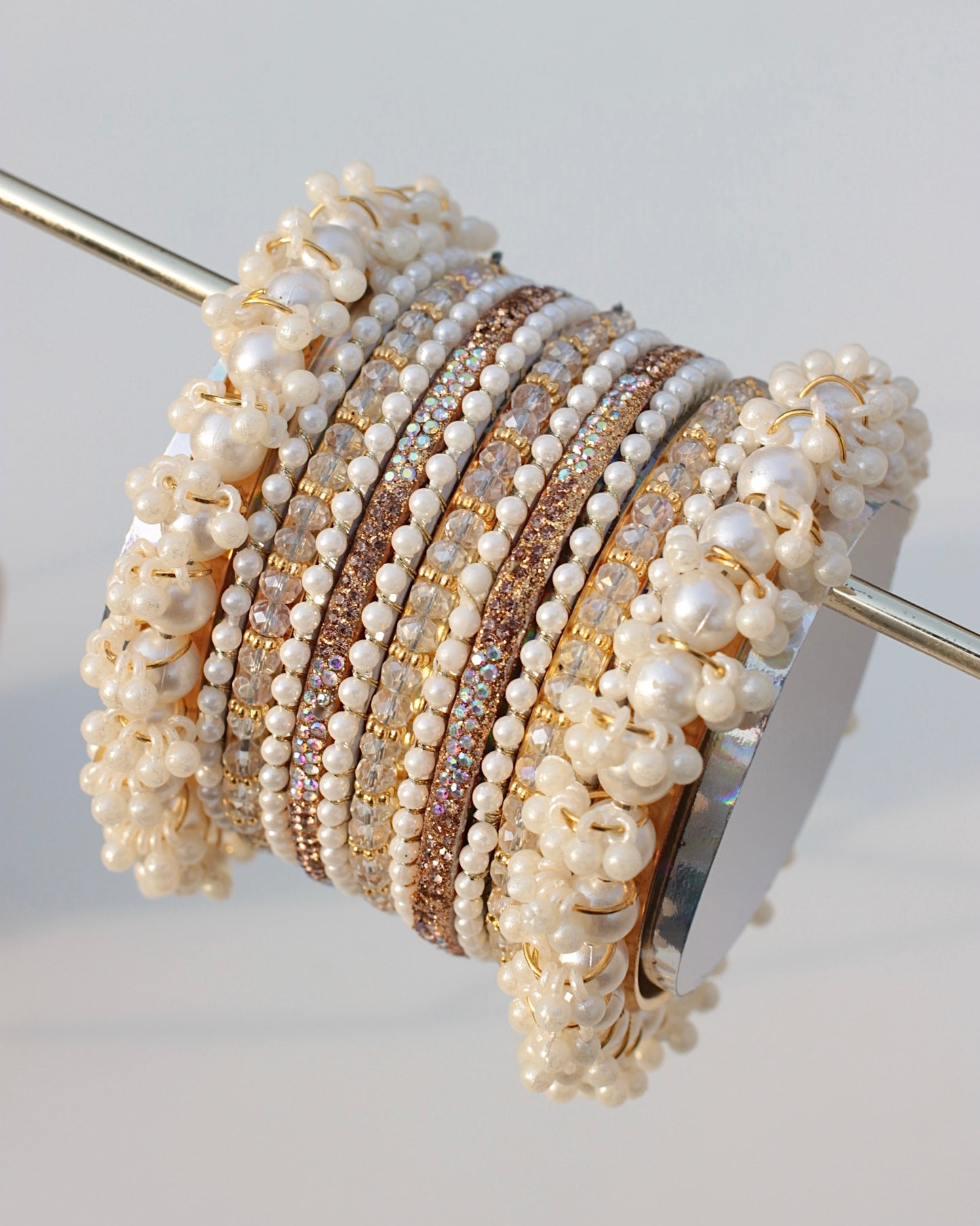 Glided Gleam Bangle Set-Copper Golden