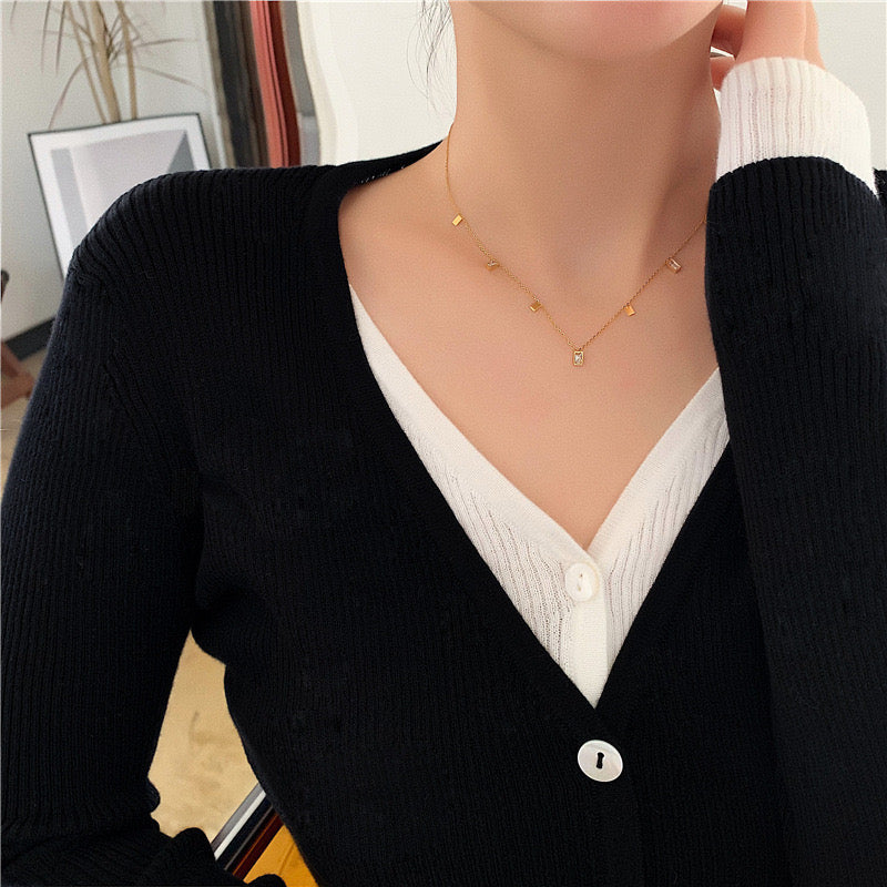 JNecklace -24K gold plated - stainless steel necklace tarnish free - PC 668 - CL