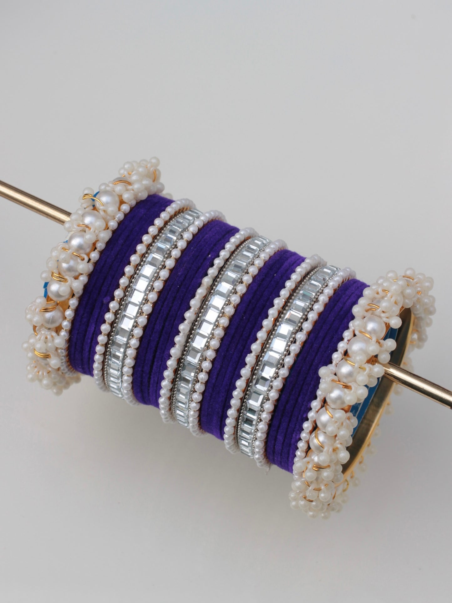 Velvet Luxe Bangle Set-6-Purple