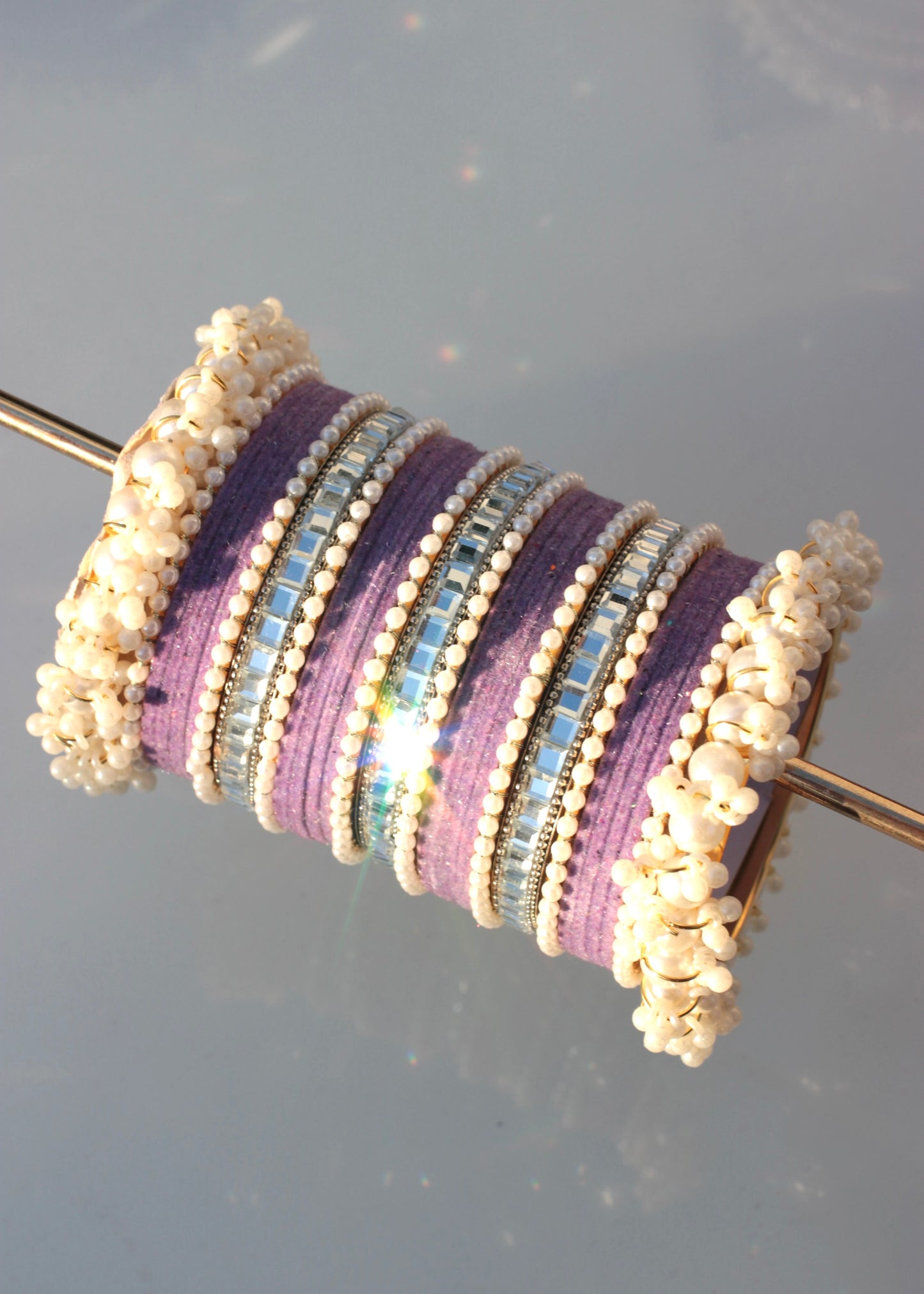 Velvet Luxe Bangle Set-6-Lilac Purple