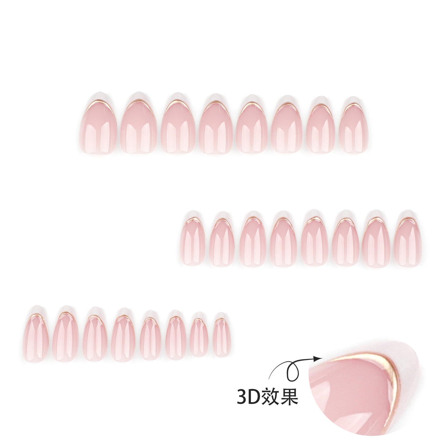 3D handmade chrome Nails-3444- FREE Nail-kit included with this Nails pack-CL