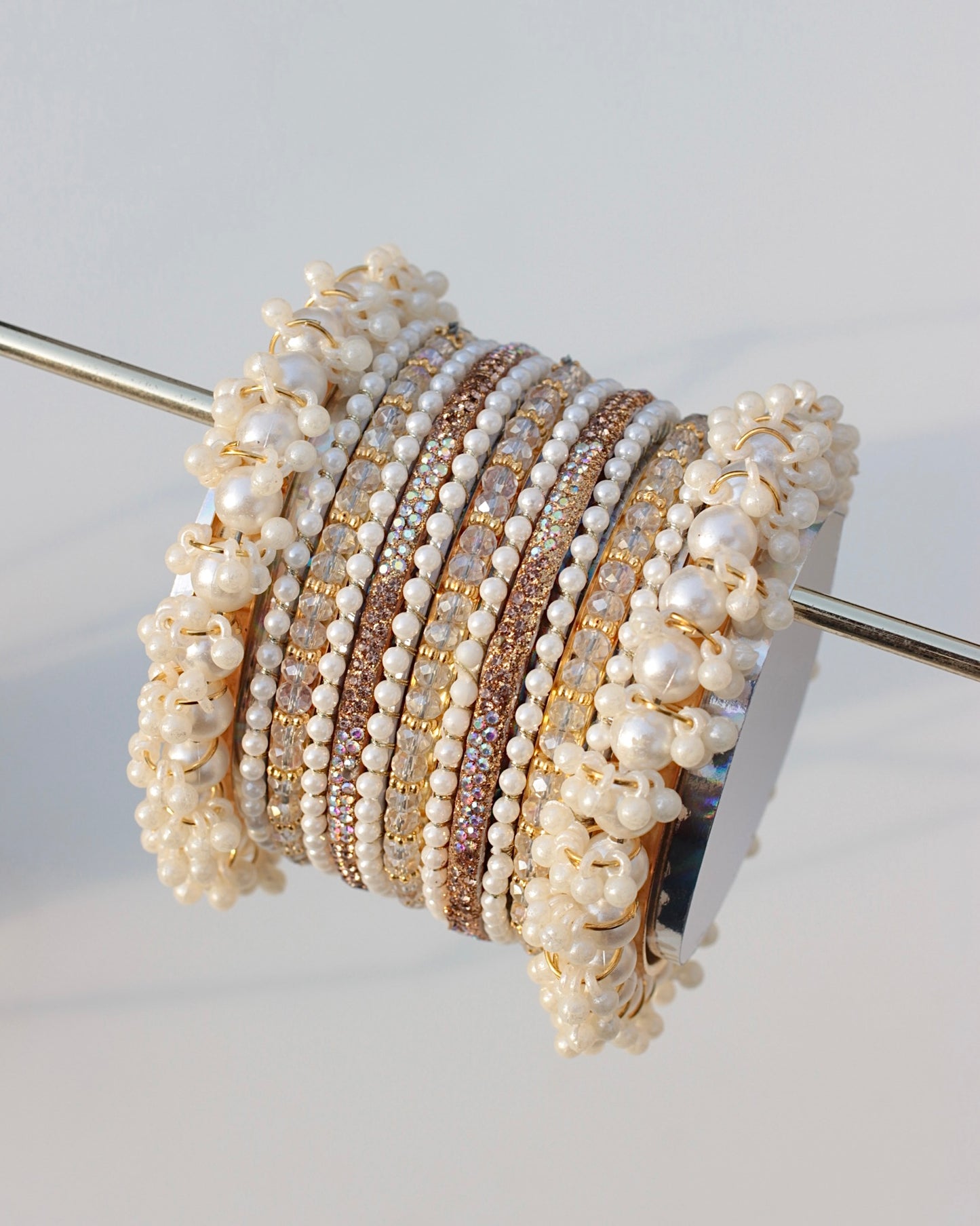 Glided Gleam Bangle Set-Copper Golden