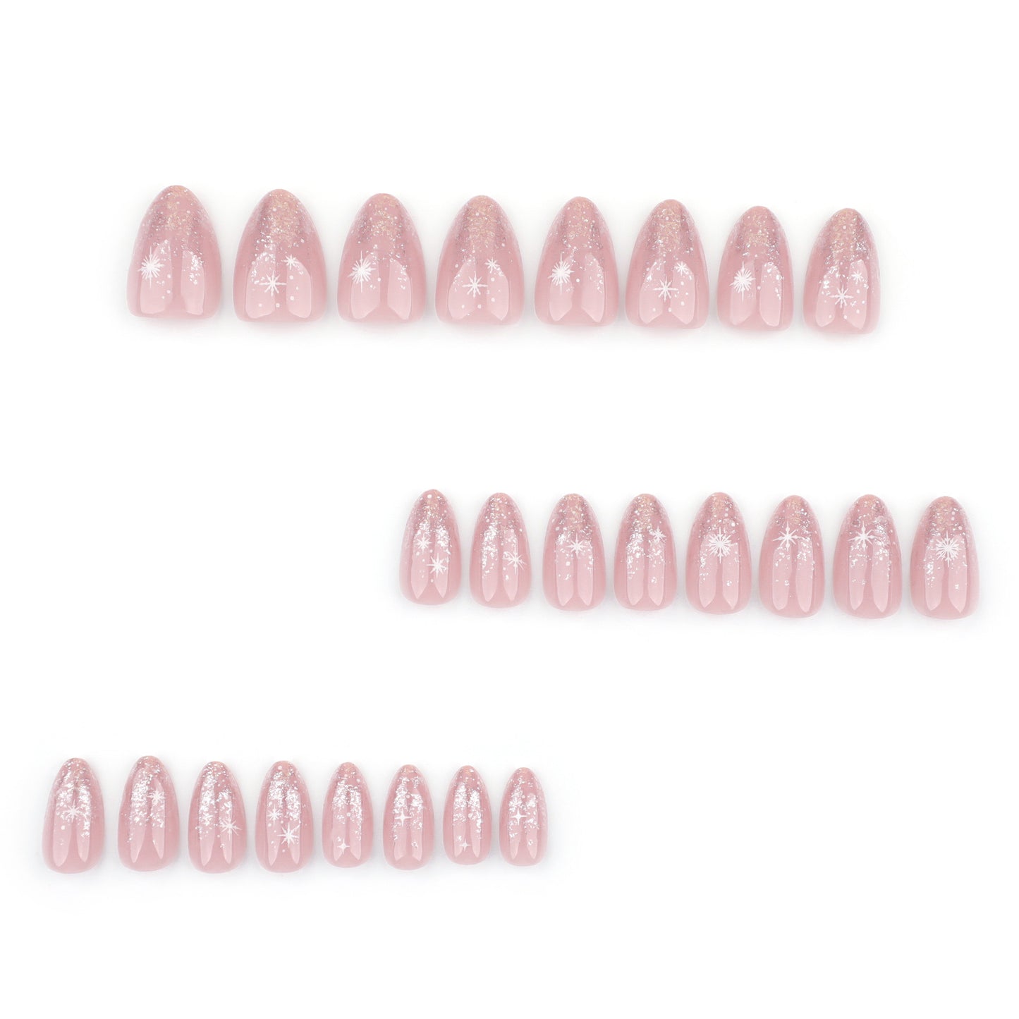 Nails-3576-Medium Length Almond nails- Free 4 pc nail kit included