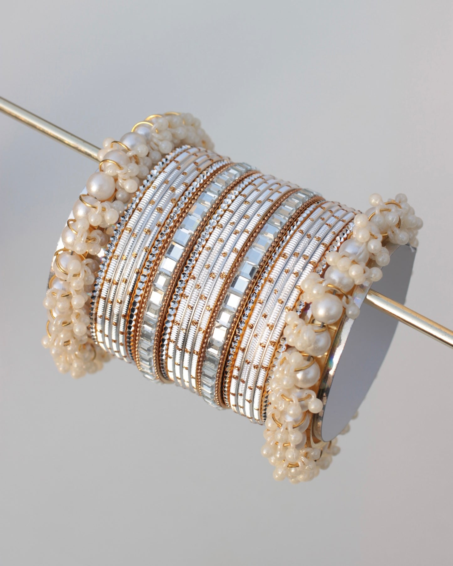 Glowcore Bangle Set-Silver & Copper