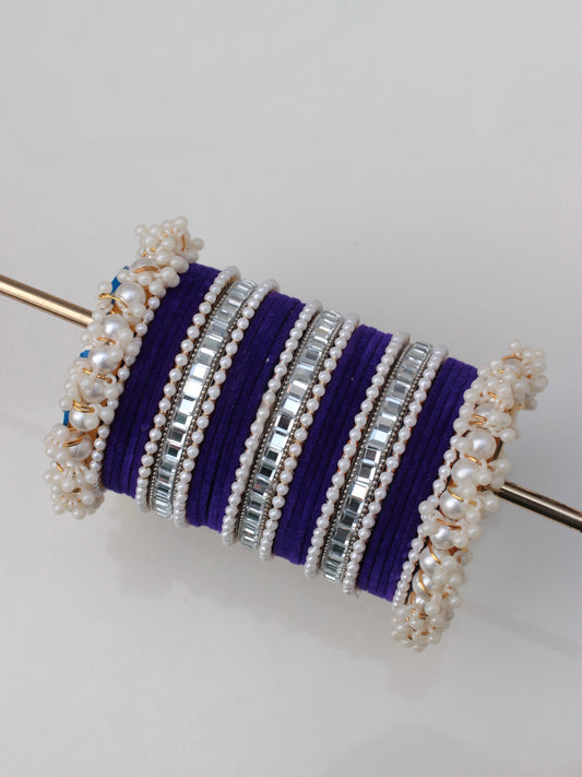 Velvet Luxe Bangle Set-6-Purple