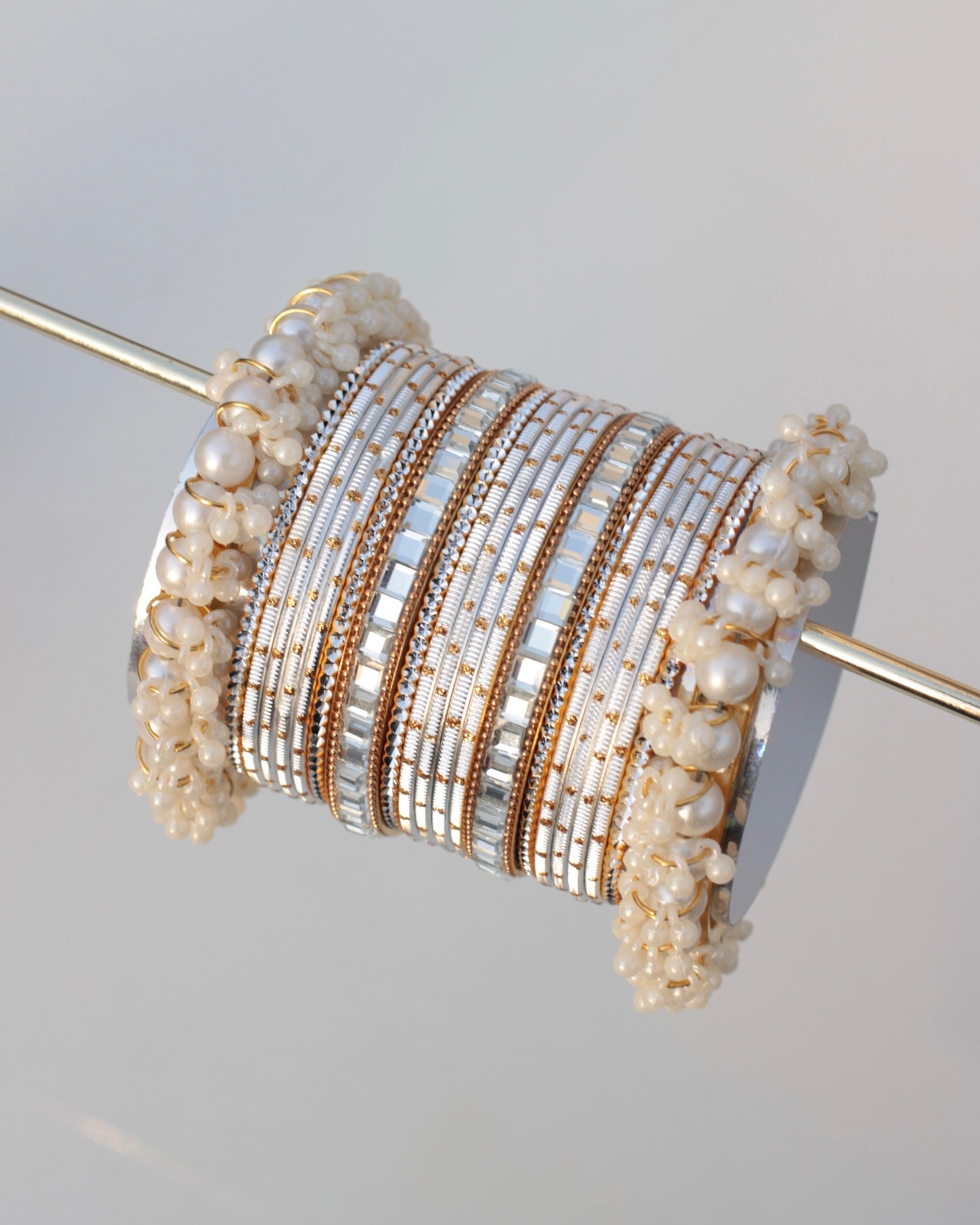 Glowcore Bangle Set-Silver & Copper