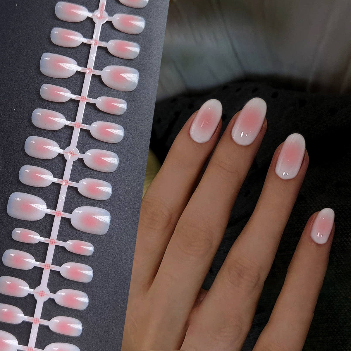 Nude Shaded Nails -751-Free 24 pc Sticker Sheet included