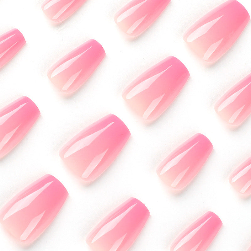 Shaded Pink Nails -2457- Free 4 pc nail kit included