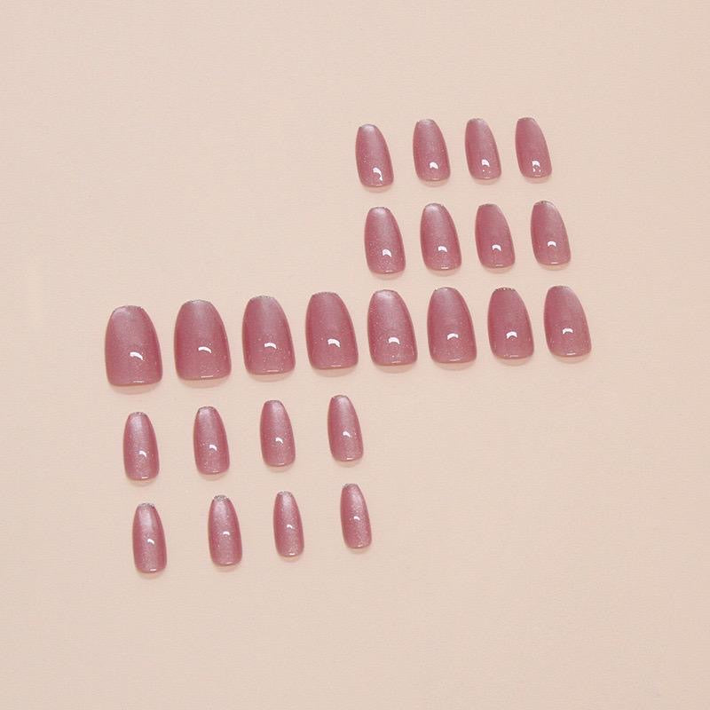 Handmade cat-eye glitter Nails-1674- Free 24 pc Sticker Sheet included