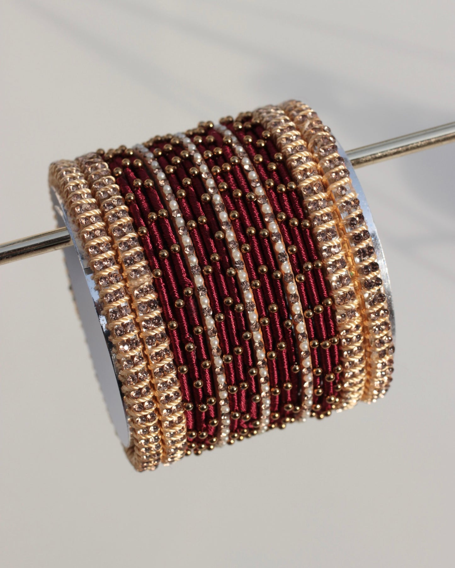 Aura Bangle Set-Mehroon