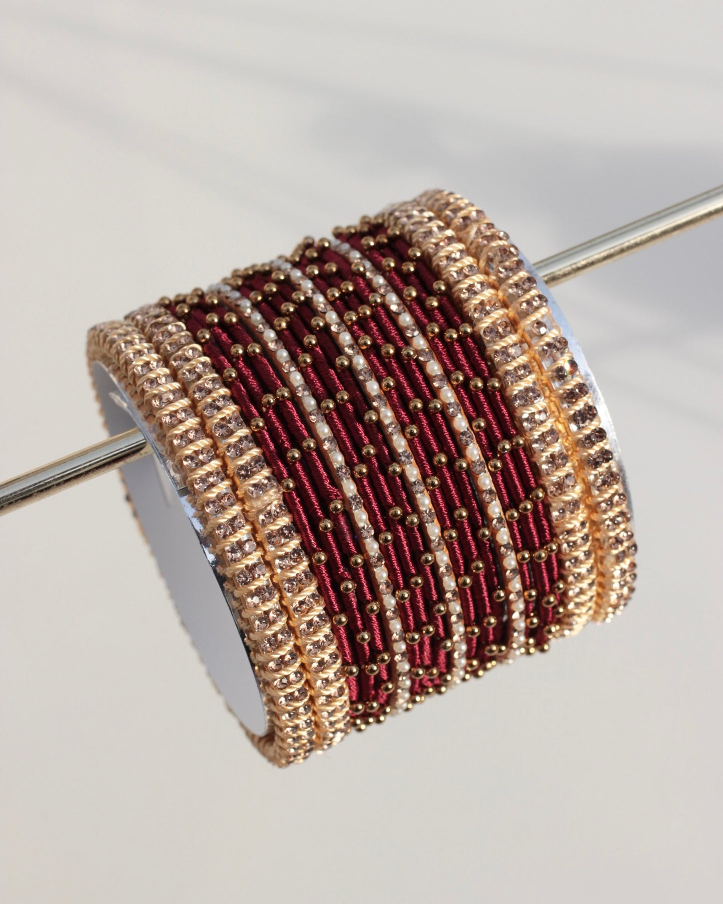 Aura Bangle Set-Mehroon