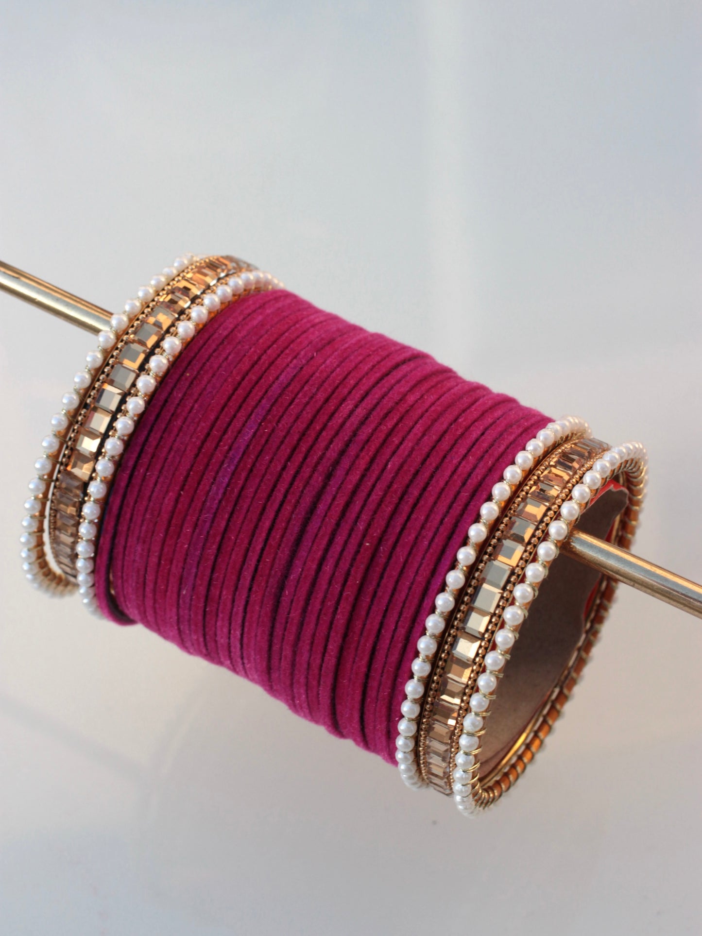 Velvet Empress Bangle Set-8-Shocking Pink