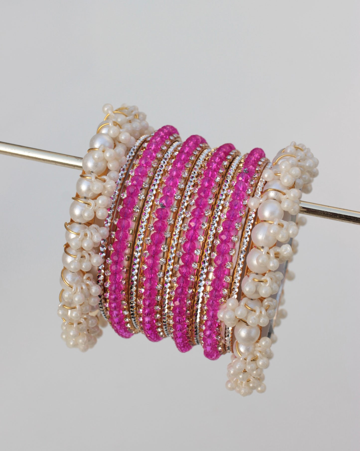 Naqsh-e-Sitara Bangle Set-Pink