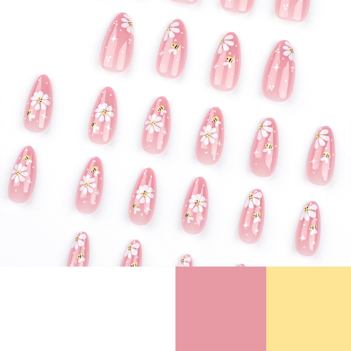 Nails-3287-Almond nails- Free 24pc Sticker Sheet included