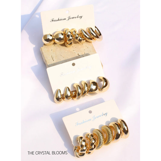 JStudsPack- Pack of 9 pairs most trendy daily wear hoops and studs- 06